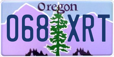 OR license plate 068XRT