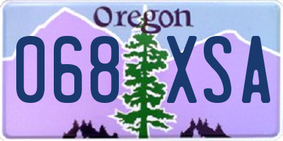 OR license plate 068XSA
