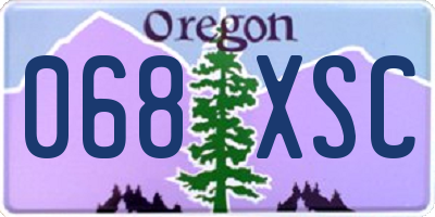 OR license plate 068XSC