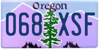 OR license plate 068XSF