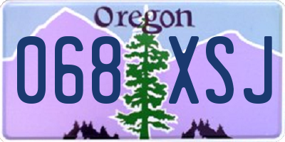 OR license plate 068XSJ