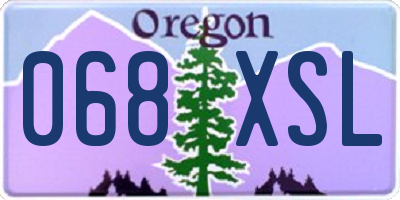 OR license plate 068XSL