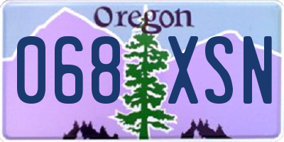 OR license plate 068XSN