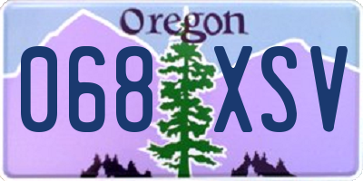 OR license plate 068XSV
