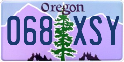 OR license plate 068XSY