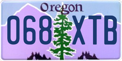 OR license plate 068XTB