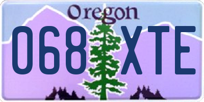 OR license plate 068XTE