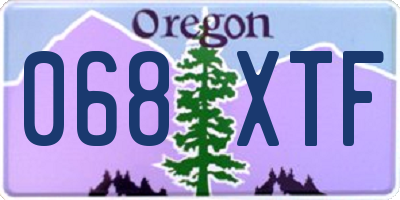 OR license plate 068XTF