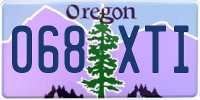 OR license plate 068XTI