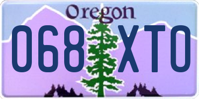 OR license plate 068XTO