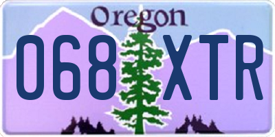 OR license plate 068XTR