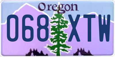 OR license plate 068XTW