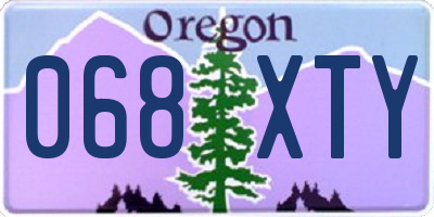OR license plate 068XTY