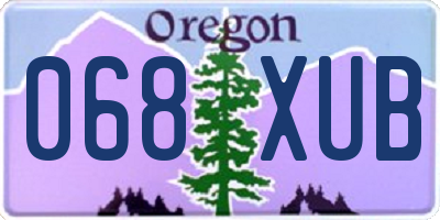 OR license plate 068XUB