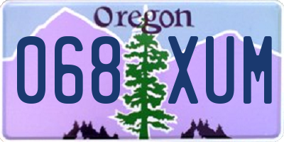 OR license plate 068XUM