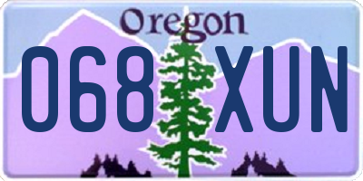 OR license plate 068XUN