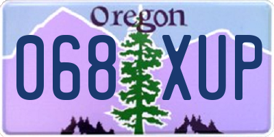 OR license plate 068XUP
