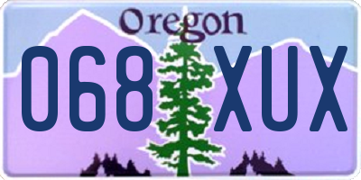 OR license plate 068XUX