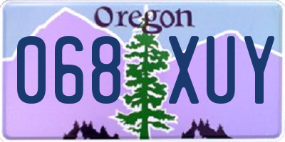 OR license plate 068XUY