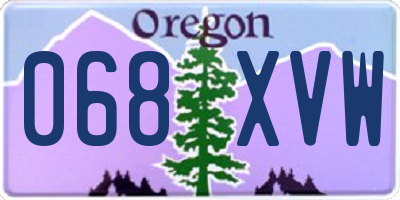 OR license plate 068XVW