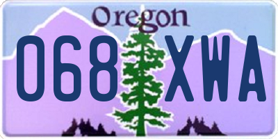 OR license plate 068XWA