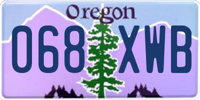 OR license plate 068XWB