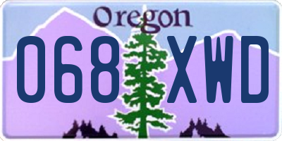 OR license plate 068XWD