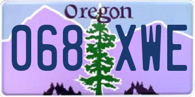 OR license plate 068XWE
