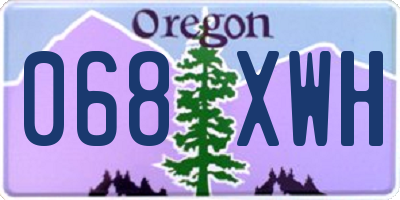 OR license plate 068XWH