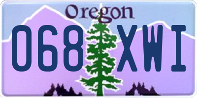 OR license plate 068XWI