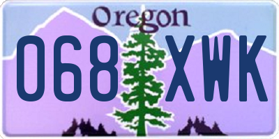 OR license plate 068XWK