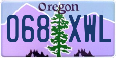 OR license plate 068XWL