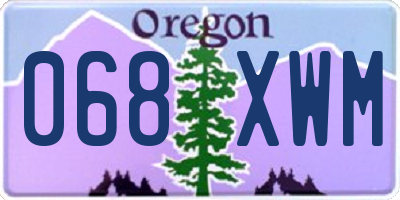 OR license plate 068XWM