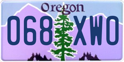 OR license plate 068XWO