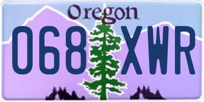 OR license plate 068XWR