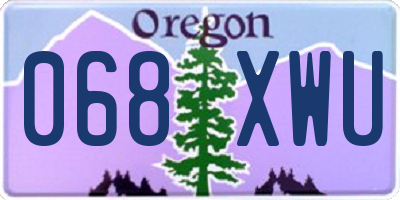 OR license plate 068XWU