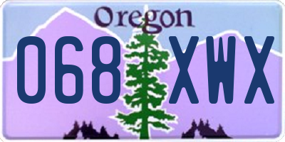 OR license plate 068XWX