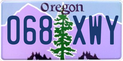 OR license plate 068XWY