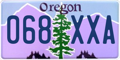 OR license plate 068XXA
