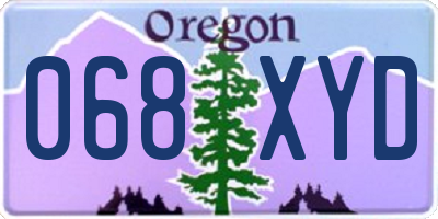 OR license plate 068XYD