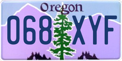 OR license plate 068XYF