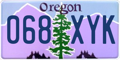 OR license plate 068XYK