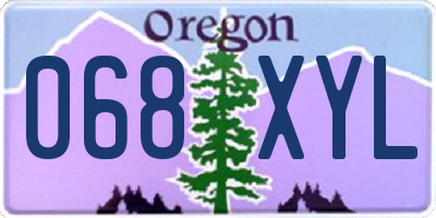 OR license plate 068XYL