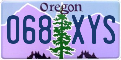 OR license plate 068XYS