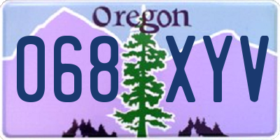 OR license plate 068XYV
