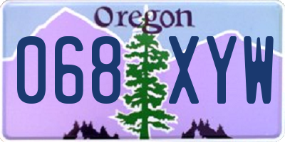 OR license plate 068XYW