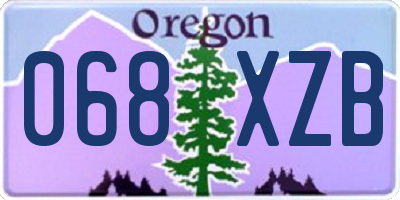 OR license plate 068XZB