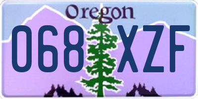 OR license plate 068XZF
