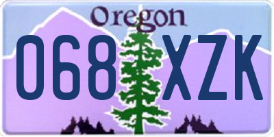 OR license plate 068XZK
