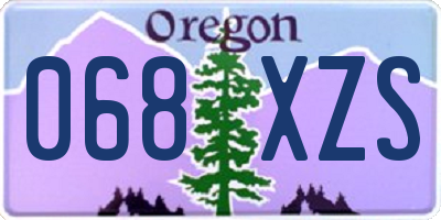 OR license plate 068XZS